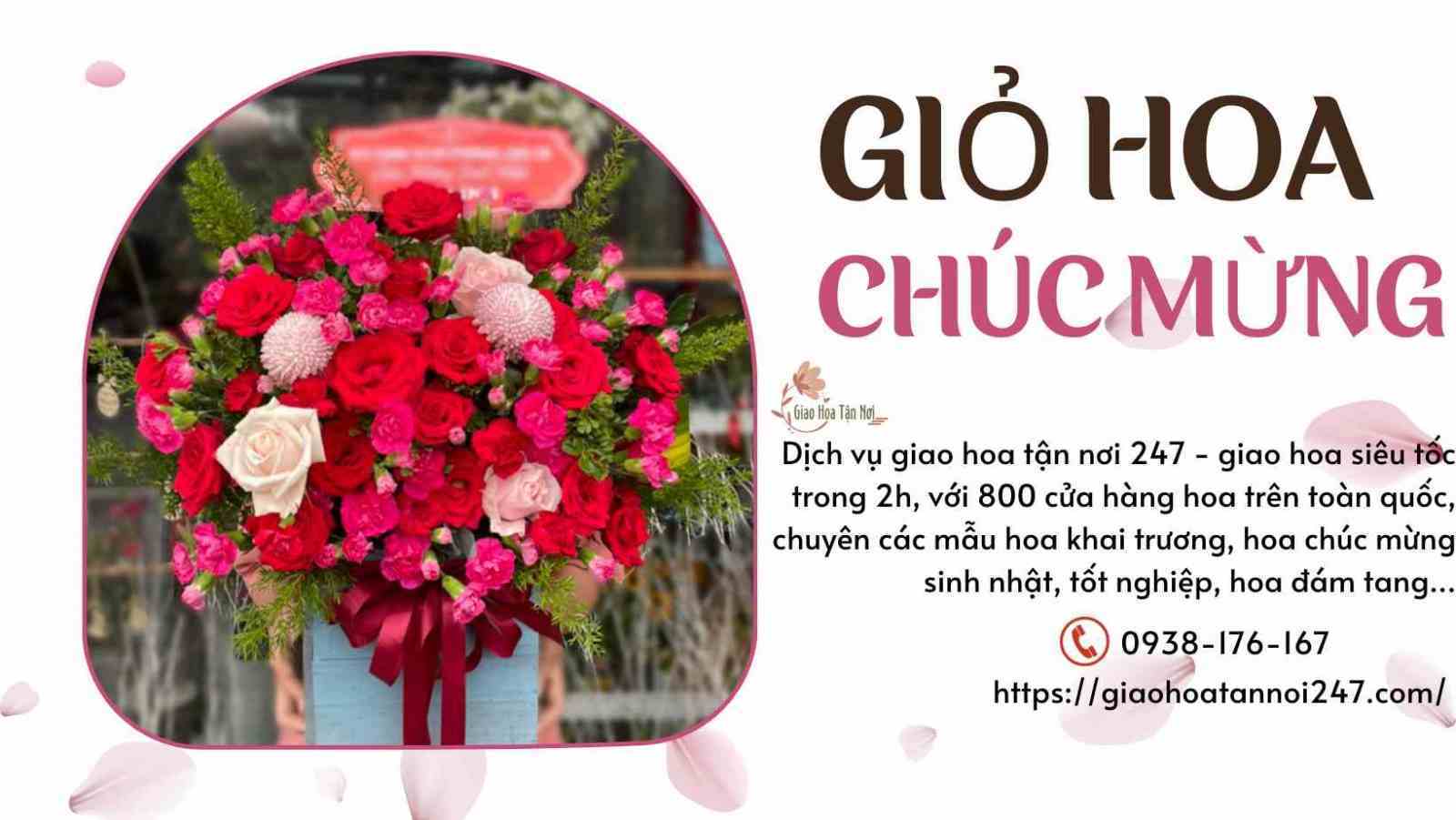 giỏ hoa chúc mừng