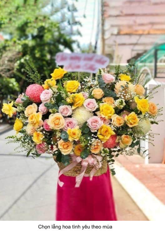 chọn lẵng hoa tình yêu theo mùa
