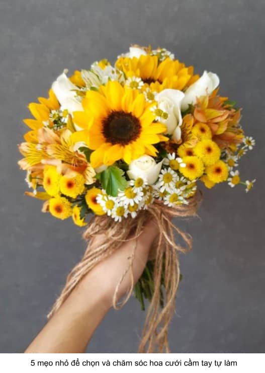hướng dẫn bó hoa cưới cầm tay